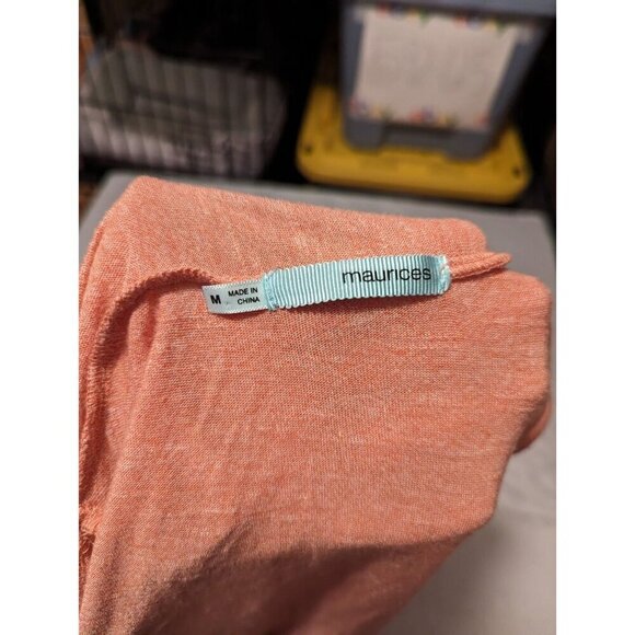 Maurices Women's Size Medium Peach Open Front Sleeveless Cardigan Lightweight - Picture 4 of 8